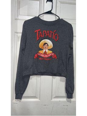 Women's Tapatio Gray Red Cropped long sleeve 
 S